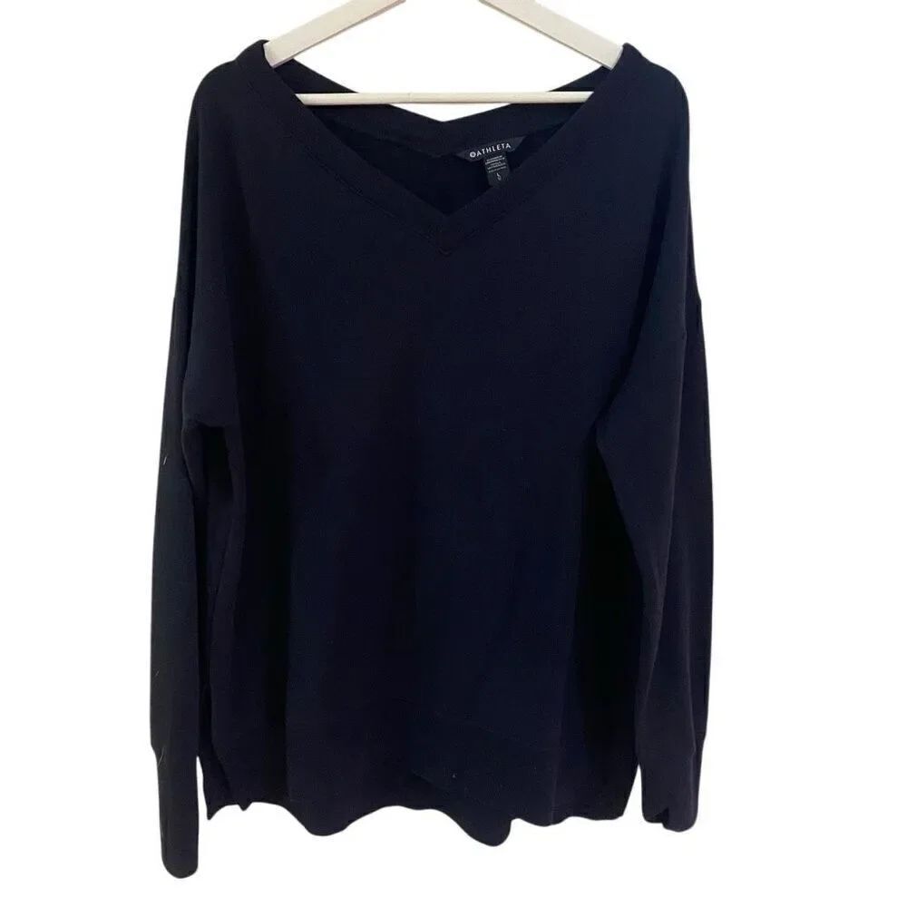 Athleta long sleeve black sweatshirt large